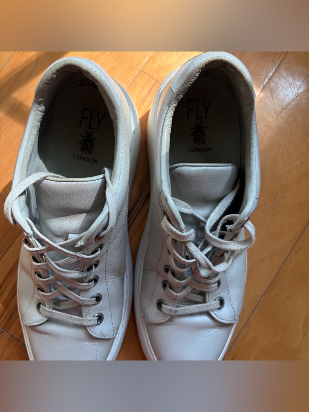 Fly London DELF Leather Silver Platform Sneakers - Portugal - EU 39 / US 8-8.5 - Picture 5 of 10